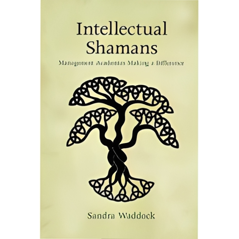Book cover of "Intellectual Shamans" with tree.