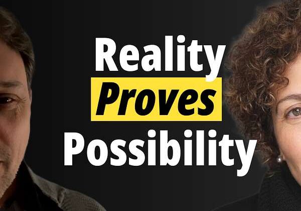 A man and woman with the phrase 'Reality Proves Possibility' between them.