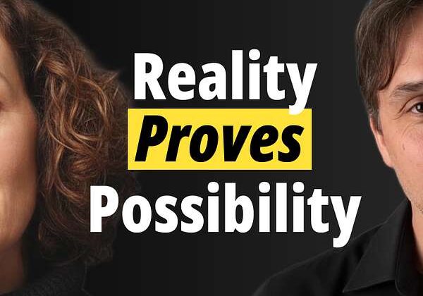 Two people with the text 'Reality Proves Possibility' on a dark background.