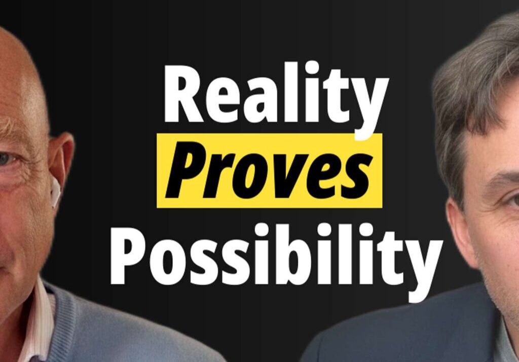 Two men with the text 'Reality Proves Possibility' between them.