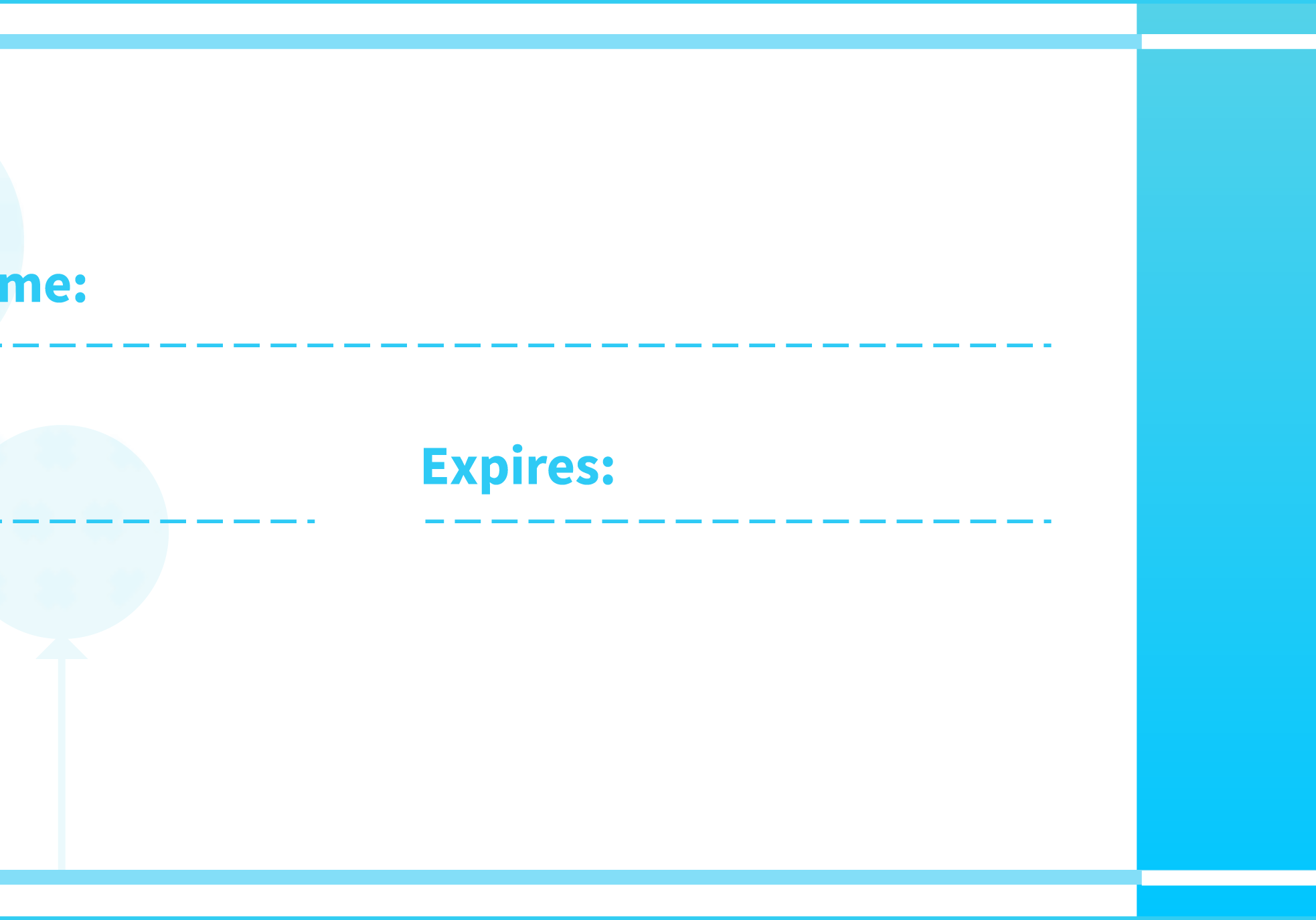 Gift certificate template with blue gradient design.