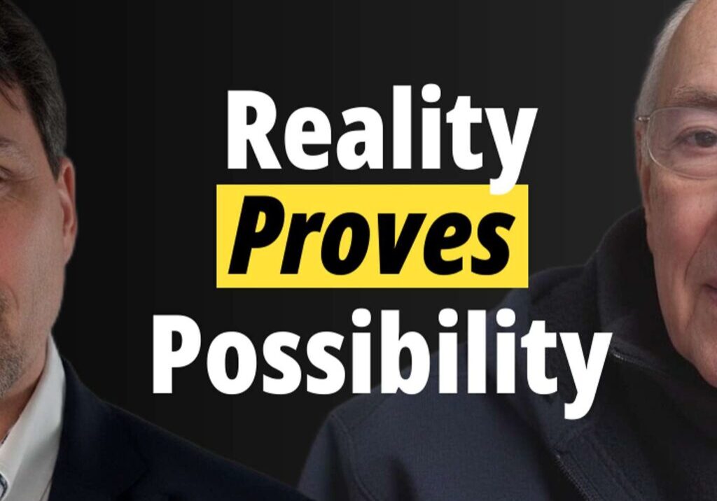 Two men with the text 'Reality Proves Possibility' between them.