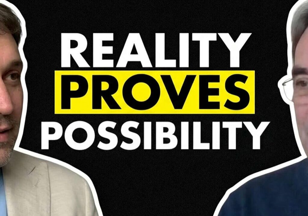 Two men discuss how reality proves possibility.